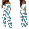 Woman Jumpsuits Summer Beach Elegant Sexy Casual Slim Print Strapless Off-shoulder Flower Jumpsuits
