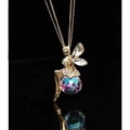 Fashion crystal angel wings long necklace sweater chain necklace women's jewelry accessories