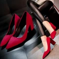 Korean Style Thick Heels Suede H004