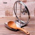 ?Stainless Steel Spoon Rest Pan Pot Cover Lid Stand Rack Storage Kitchen Tool