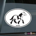 Gypsy Horse Oval Sticker Die Cut Vinyl Ver 4 Irish Cob Coloured Tinker Car decal