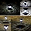 Solar powered LED Garden Yard Bollard Pillar Light Post Lamp Waterproof Outdoor