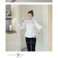 Korean Chiffon Three-Quarter Sleeved Slim Waist Shirt [Pre-Order] SSH-166
