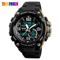 SKMEI 1340 Men Dual Display Wristwatches 3 Time Countdown 50M Waterproof Clock