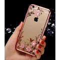 Diamond Flower Soft iPhone Case (Pink Frame)