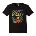 custom Men t shirt Don&#39;t Worry Be Hippy Shirt Hippie T-Shirt Paint Splash Soul