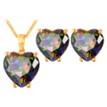 Classic Heart-shaped Zirconia Necklace&Earrings Set For Women