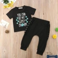 H-C?2PCS Toddler Infant Baby Boy Clothes T-shirt Tops+Long Pants Outfits Set