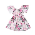 Summer Dress dresses short Baby floral Girls Girls bowknot Sleeve printing