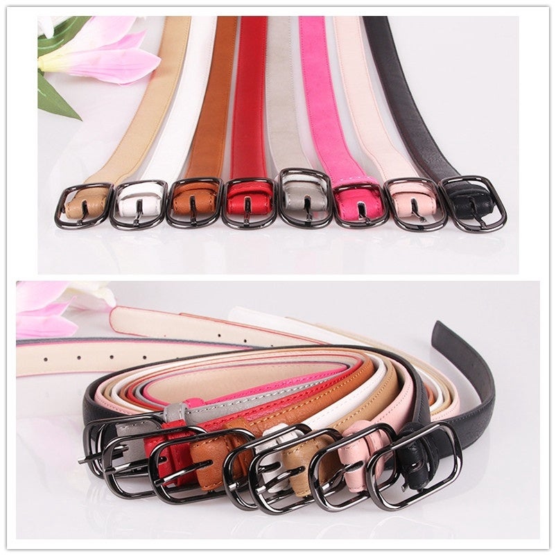 Women Fashion Alloy Pin Buckle Jeans Waist Belt Simple Retro Casual Strap
