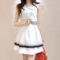 [Readystocks] Striped Sleeveless Vest Dress