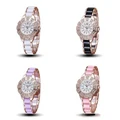 Mercadona Womens Luxury Crystal Rose Gold Imitation Ceramics Watch