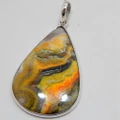 ???[Buy 4 get 1 free]??? Bumble Bee Jasper 925 Solid Sterling Silver Handmade Jewelry Pendant 9 [CAF]