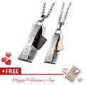 2 pcs/set Couple Necklaces Gifts Radiation Protection Stainless Steel