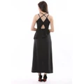 HALSEY TULIP DRESS WITH SPECIAL BACK MAXI DRESS ( BLACK )S ,M,L