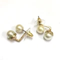 Twin pearl front back earrings