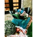 HRS-004 Handmade Ribbon Flower Bouquet (3pcs Light Blue)