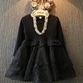 Girl Dress Winter Girl black colour Long Sleeve Lace Flower TUTU Dress Princess