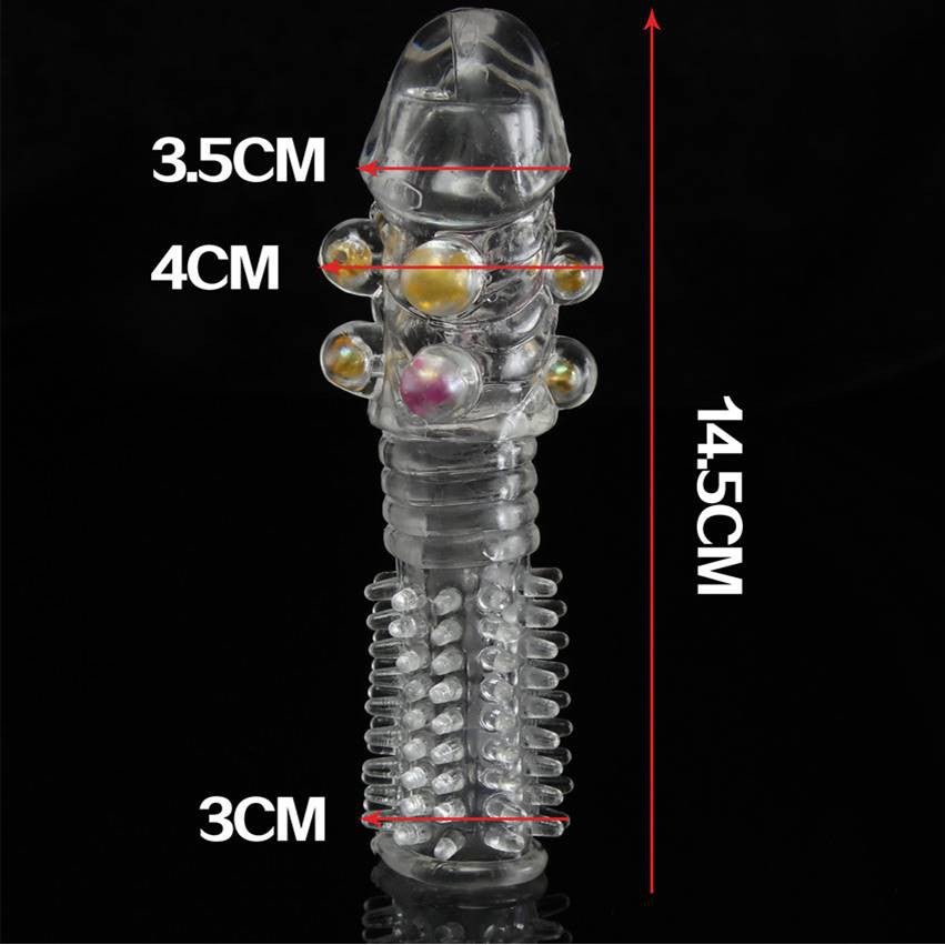 Crystal penis sleeve Ring beaded Spike Pearl Ring extension condom kondom duri