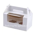 50pcs of 2 Cavity Cupcake Box with Handle and Window