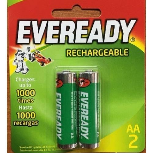EVEREADY RECHARGEABLE BATTERIES 2's AA 1300mAh