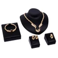 4pcs Fashion Jewelry Bridal Crystal Necklace Earrings Bracelet Ring Sets Club