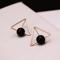 Fancico Geometric Triangular White Pearl Earrings