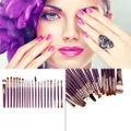 20 pcs Professional Makeup Cosmetic Blush Purple Brush with Coffee Hair
