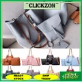 READY STOCK? CLICKZON 4 In 1 Shoulder Bag Beg Tangan Bucket Sling Bag Handbag