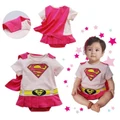 Pink Superman Costumes Summer Baby Girls romper