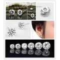 5mm 925 Sterling Silver Clear Round Cubic Zirconia Stud Earrings Men/Women