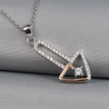 Creative zircon arrowhead rose gold plated necklace