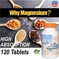High Absorption Magnesium, 200mg per servings, 120 Tablets, Vegetarian (USA) Ready Stocks