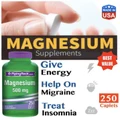 Magnesium 500mg, 250 Caplets, Magnesium Oxide (Insomnia, Energy) USA
