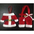 2pcs/set Lovely Christmas Cutlery Suit Silverware Holder Pocket Clothes Pants