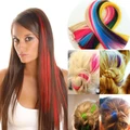 Clip In On Colorful Hair piece Synthetic Straight Hair Extensions Highlight