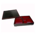 Traditional Japanese Bento Box 5 Compartments with Lid 27 x 21 x 5.5 cm - Small