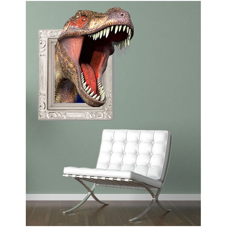 3D Dinosaur Head Wall Stickers Creative Stickers Zoo Bedroom Wallpaper