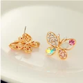 Lovely rhinestone butterfly stud earrings