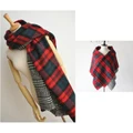long grid double-sided shawl Warm air conditioning shawl of preppy style scarf