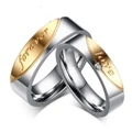 Couple Rings Gold Plated Stainless Steel Wedding Engagement BandS