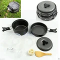 8pcs Outdoor Camping Hiking Cookware Backpacking Cooking Picnic Bowl Pot Pan Set