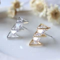 Multilayer triangular fashion zircon earrings