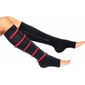 Zipper Compression Socks Zip Leg Support Knee Stockings Sox Open (Black)