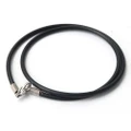 Rubber Rope Necklace Chain with Silver-Tone Lobster Clasp