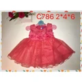 Newborn to 2Y - Kids Baby Girl Princess Dress / Party Wedding Dress - Pink