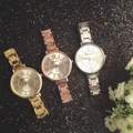 Set of 3 Geneva Platinum Fashion S/S Quartz Watch [Rose Gold,Gold,Silver]