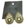 Vintage flower brass earrings