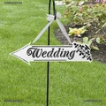 White Wooden Wedding Direction Arrow Sign Wedding Ceremony Reception Decor