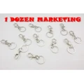 1 Dozen Small Steel Hook Clasp Key Ring